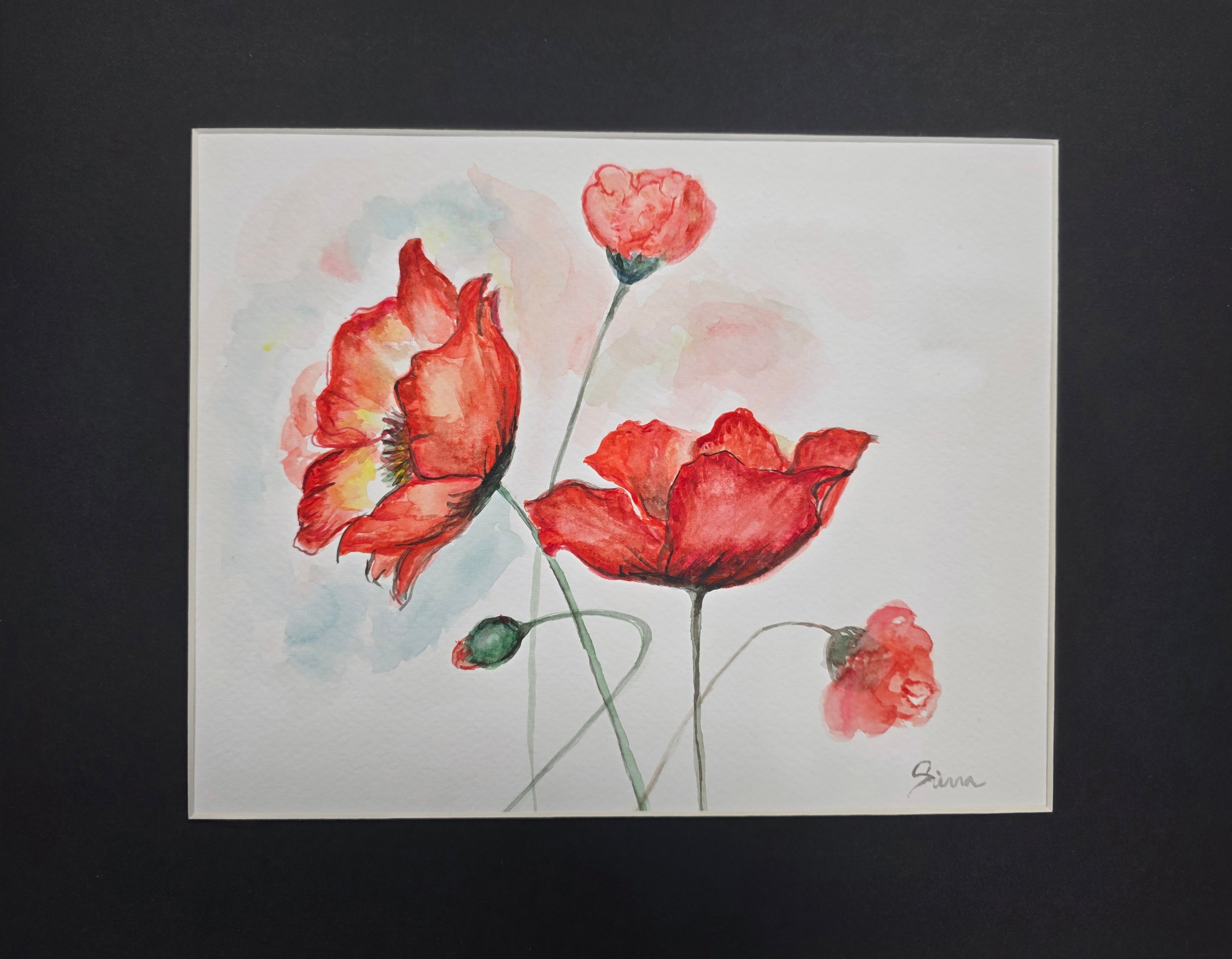 Field of Poppies Original Watercolor