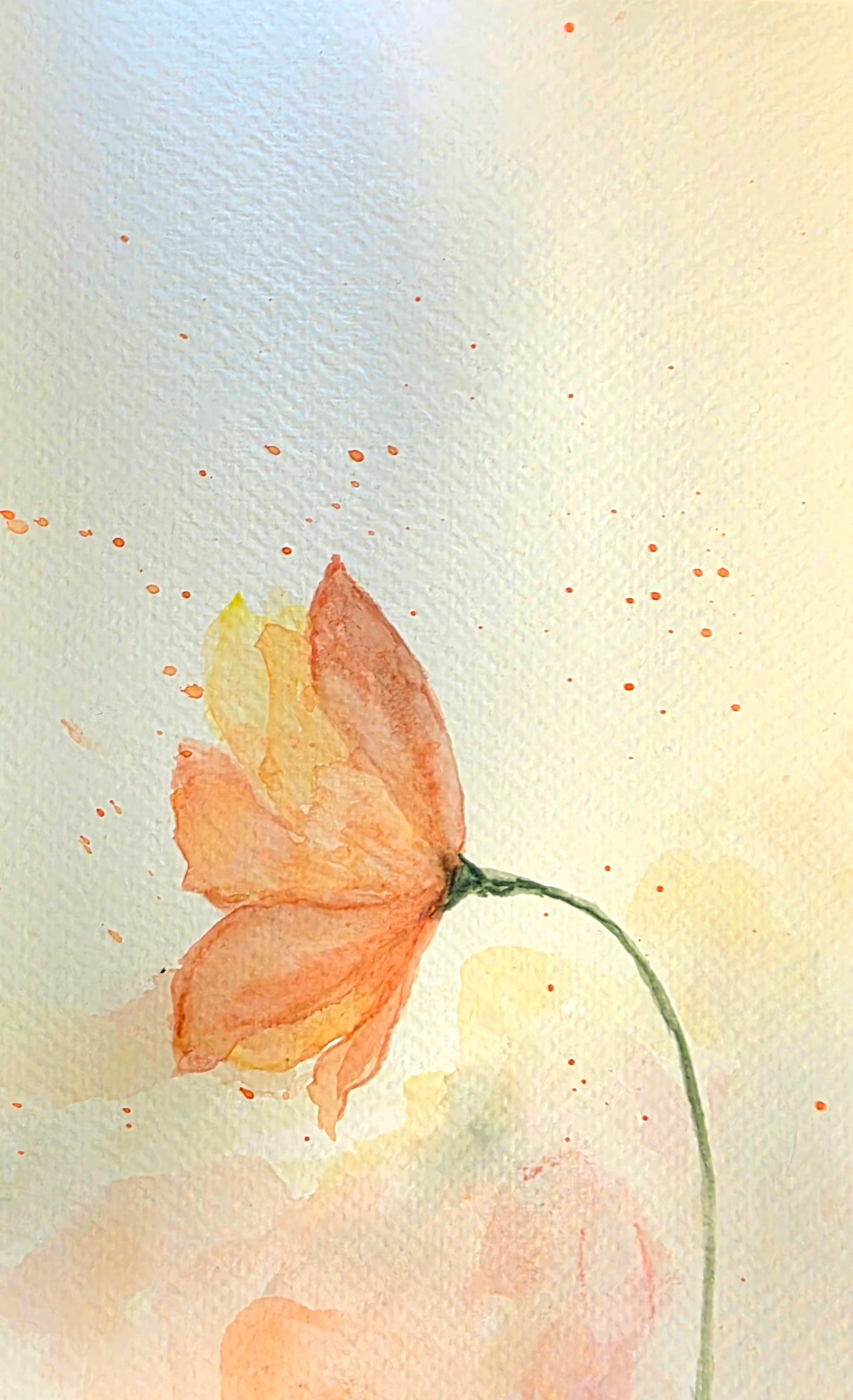 Whimsical Poppy Original Watercolor