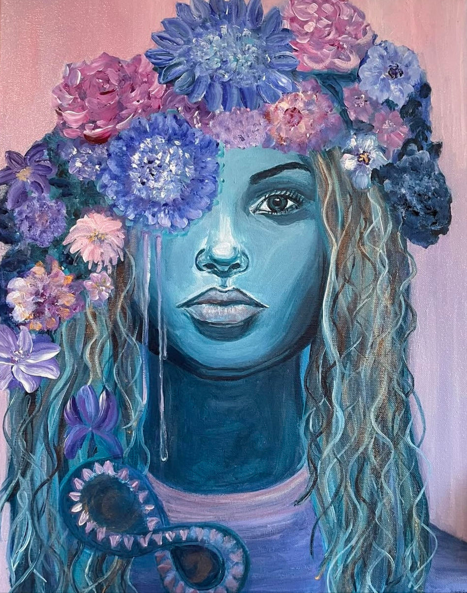 Original Hope Azure Painting on Canvas