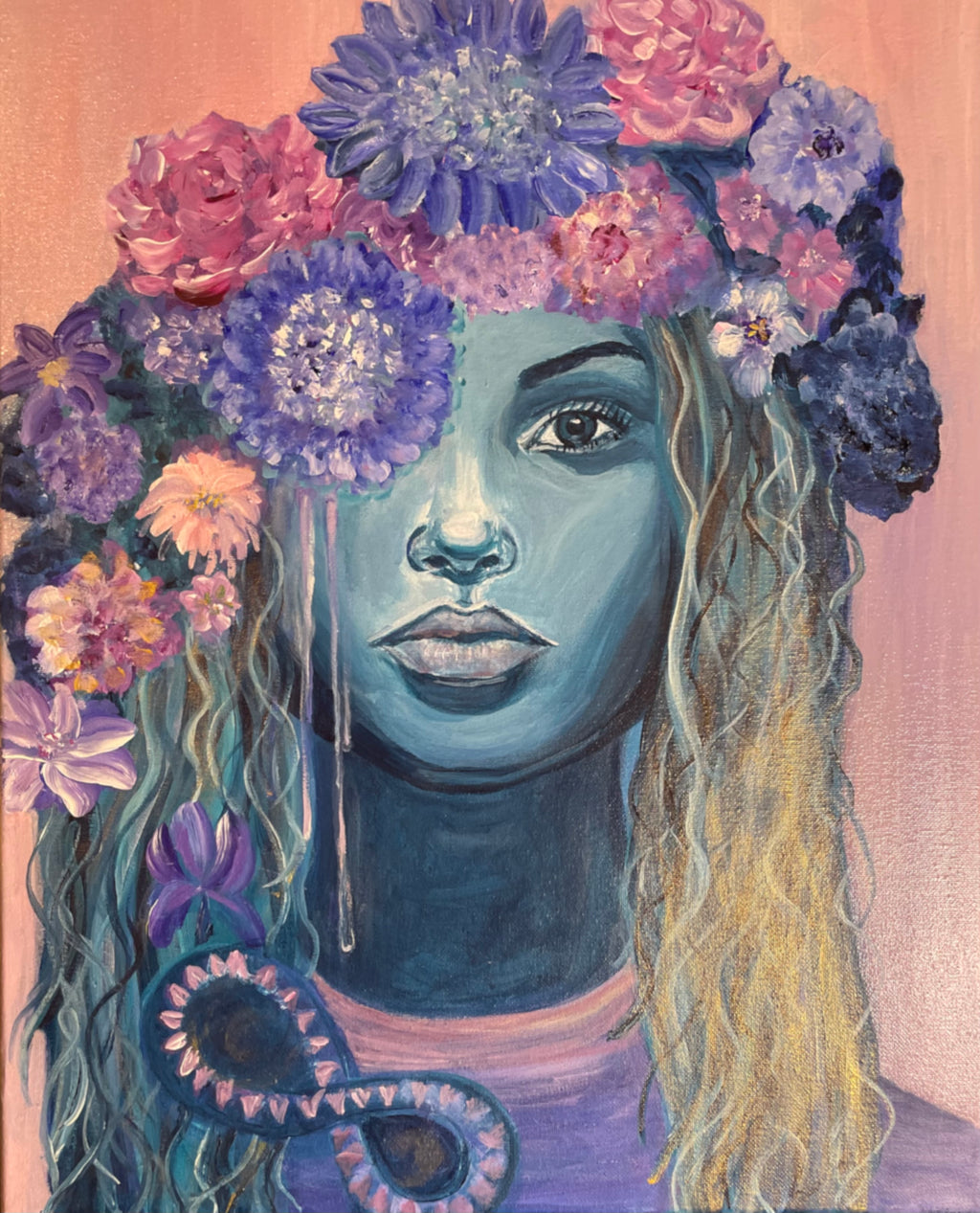 Original Hope Azure Painting on Canvas