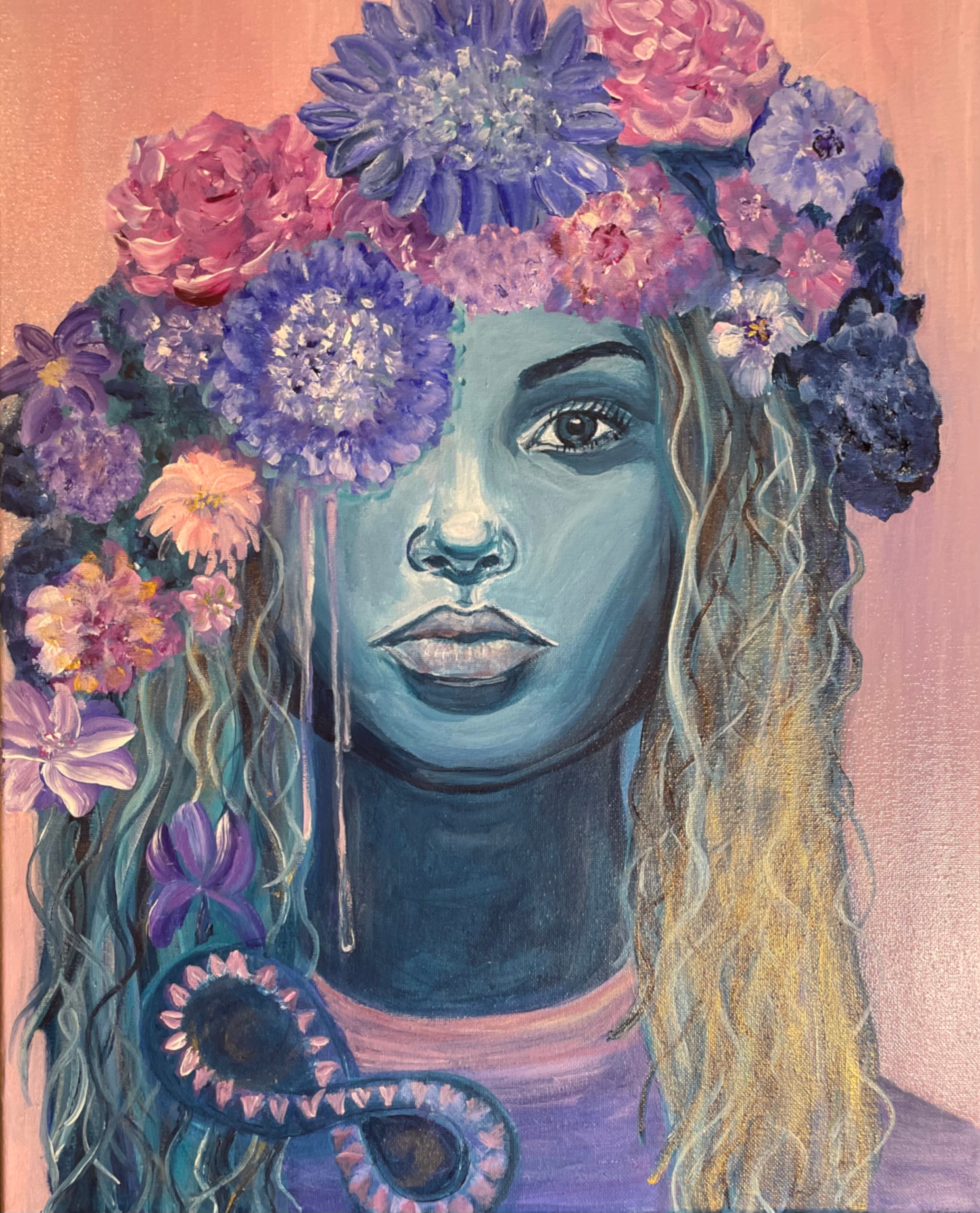 Original Hope Azure Painting on Canvas