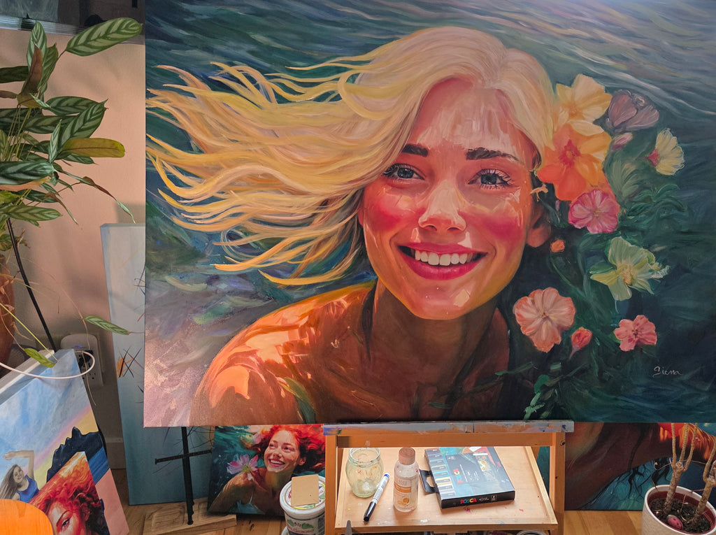 Happy Place Original Oil Painting 30" x 40"